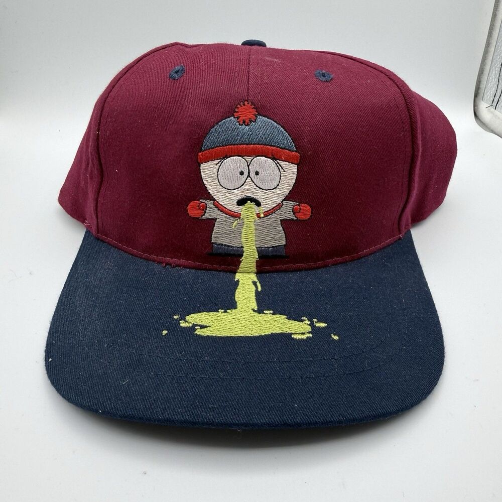VTG 1998 South Park Comedy Central Stan Barf Red Strapback Hat Cap Deadstock NWT